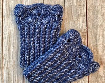 Denim Mist Blue Boot Cuffs for Ankle Boots