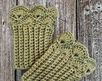 Dusty Green Boot Cuffs for Short Boots