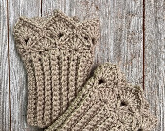 Sand Boot Cuffs for Short Boots with Prairie Points Edging
