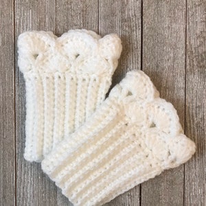White Boot Cuffs for Ankle Boots image 1