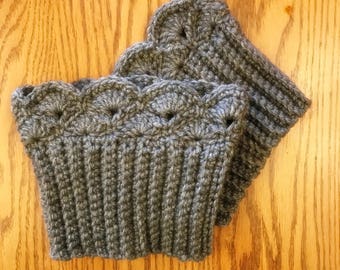 Dark Gray Boot Cuffs, Boot Toppers