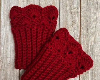 Ruby Red Boot Cuffs for Ankle Boots