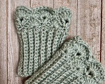 Pale Sage Green Boot Cuffs for Ankle Boots