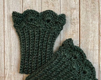 Evergreen Tweed Boot Cuffs for Short Boots