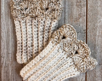 Coffee and Cream Boot Cuffs A for Short Boots