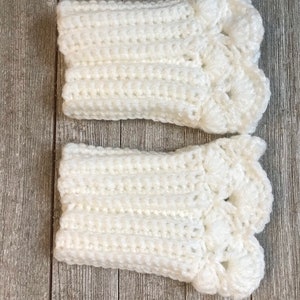 White Boot Cuffs for Ankle Boots image 3