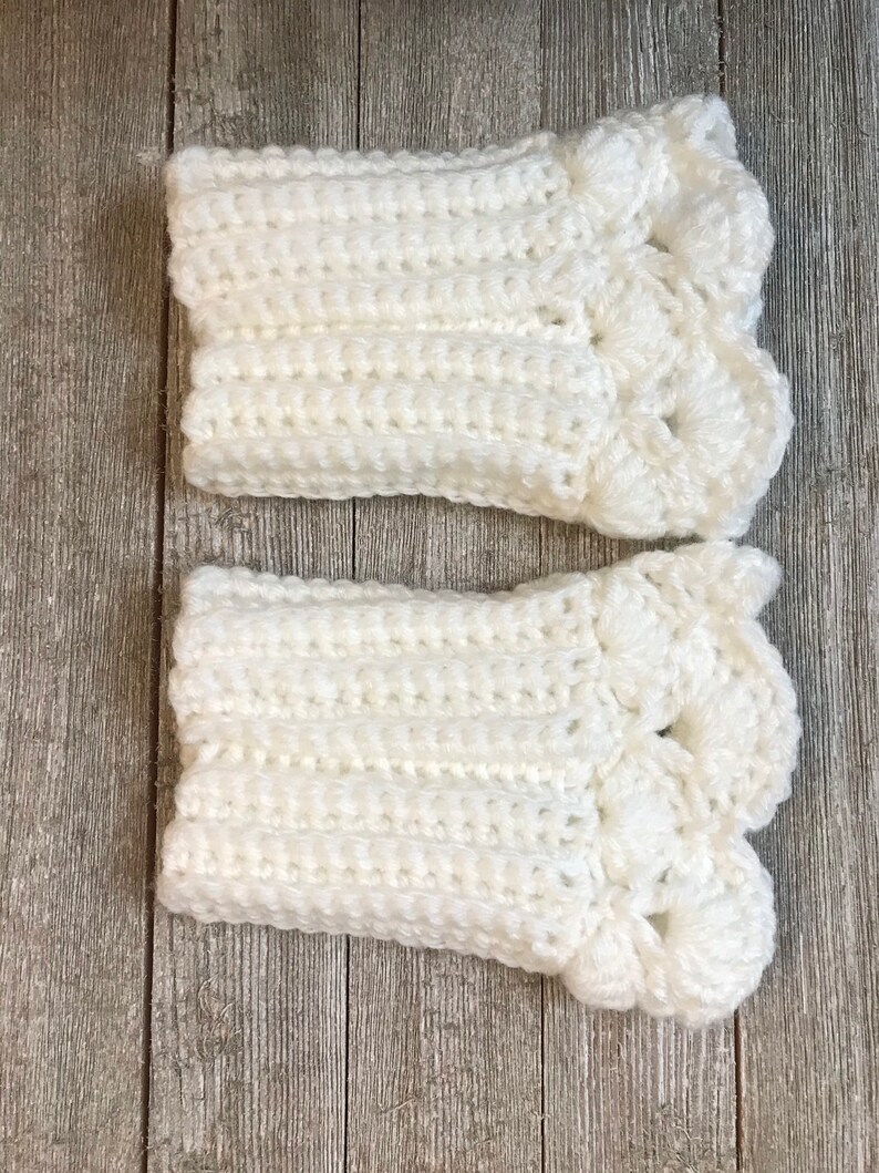 White Boot Cuffs for Ankle Boots image 3
