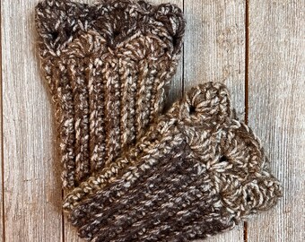 Taupe Tweed Boot Cuffs B for Short Boots