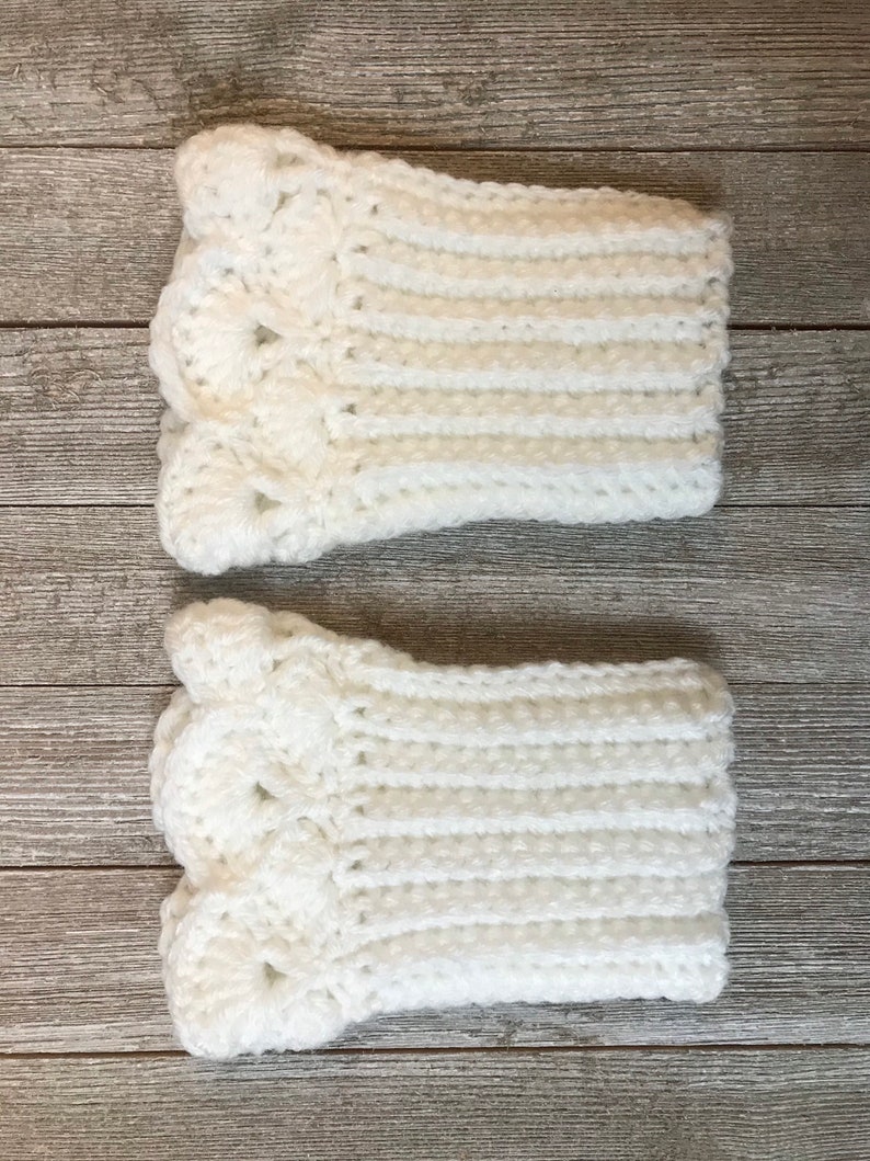 White Boot Cuffs for Ankle Boots image 2
