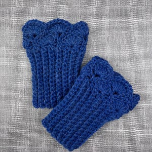 Blue Heather Lamb’s Wool Acrylic Boot Cuffs for Ankle Boots
