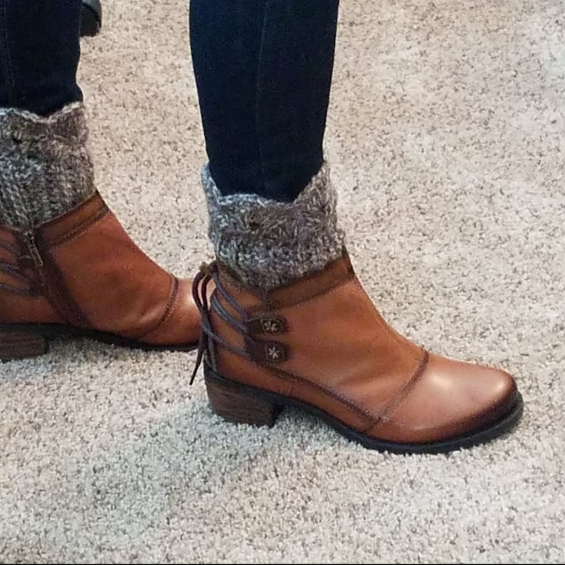 Christmas Red Boot Cuffs for Short Boots with Prairie Points Edging image 4