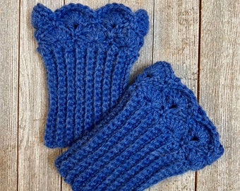 Blue Heather Boot Cuffs for Ankle Boots