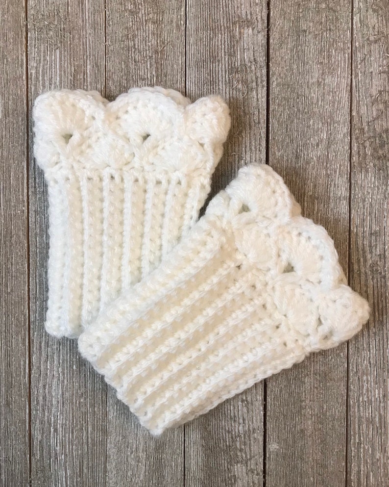 White Boot Cuffs for Ankle Boots image 1