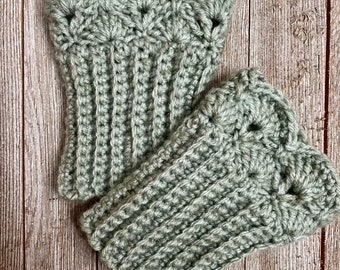 Pale Sage Green Boot Cuffs for Ankle Boots