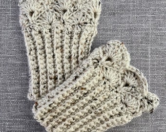 Ivory Tweed Boot Cuffs for Short Boots