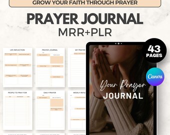 Faith & Gratitude Prayer Journal | Canva Template (PLR + MRR)