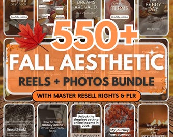 Fall Reels & Photos: 550+ Canva Templates (PLR, MRR)