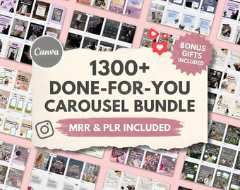 1300+ Instagram Carousel Templates Bundle, Canva Editable, MRR PLR (Digital Download)