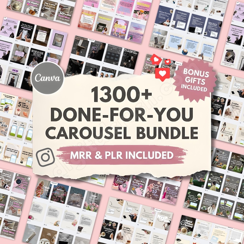 1300+ Instagram Carousel Templates Bundle, Canva Editable, MRR PLR ...