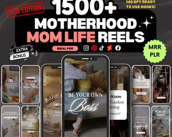 Mutterschaft Rollen | 1500+ Mom Life Videos, Canva Vorlagen (Digitaler Download)