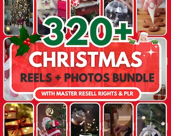 Christmas Reels and Photos Bundle, Canva Editable, MRR PLR (Digital Download)