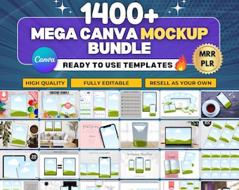 Etsy Listing Mockup Templates Bundle, Canva Mockups (MRR & PLR)