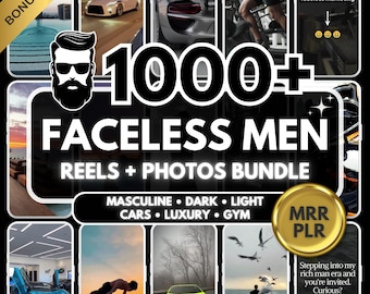 1000+ Men Reels and Photos Bundle, Luxury, Cars, Gym (PLR MRR)