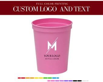 Custom Logo Printed Stadium Cups - Company Branded Merch - Client Gifts - Company Swag - Corporate Gifts - Event Swag - Gift for Employees