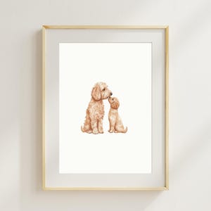 Golden Doodle Dog and Puppy Nursery Print Dog Wall Art Dog Print for Kid Room Nursery Wall Art Gift for Dog Lover Baby Shower Gift