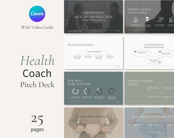 Health Coach Pitch Deck Template: Wellness & Nutrition (Digital Download)