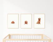 Golden Retriever Nursery Print Set: Dog Wall Art (Digital Download)