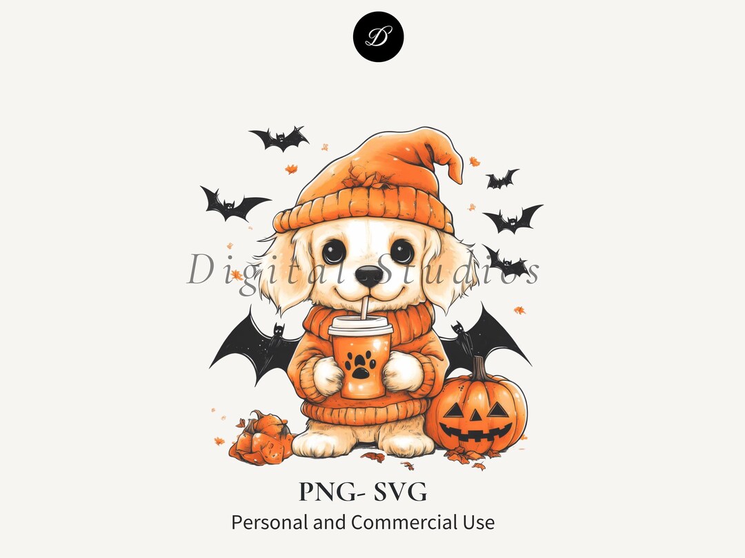 Golden Retriever Halloween Cute Ghost Puppy Svg Halloween Png Dog ...