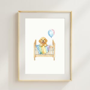 Puppy Nursery Print Dog Wall Art Golden Retriever Dog Print for Baby Rainbow Room Nursery Wall Art Printable Wall Art Gift for Dog Lover