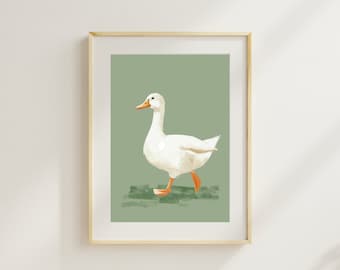 Silly Goose Print: Sage Green Nursery Decor (Digital Download)