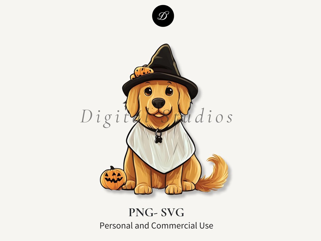Golden Retriever Halloween Ghost Dog Svg Png Halloween Dog Clipart ...