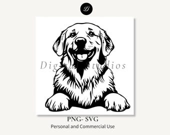 Golden Retriever SVG PNG-clipart: hondenliefhebber ontwerp (digitale download)