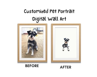 Retrato de animal de estimação personalizado: arte de parede para berçário de filhotes (download digital)