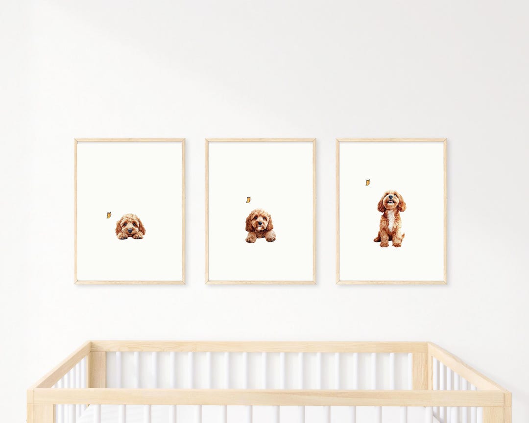 Cavapoo Puppy Print Set: Nursery Wall Art (digital Download) - Etsy