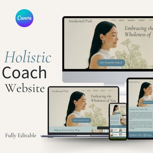 Canva Website Template for Holistic Coach Wellness Coach Health Coach Canva Template Website Template for Health and Wellness Life Coach