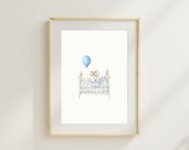 White Poodle Nursery Print: Puppy Dog Wall Art (Digital Download)
