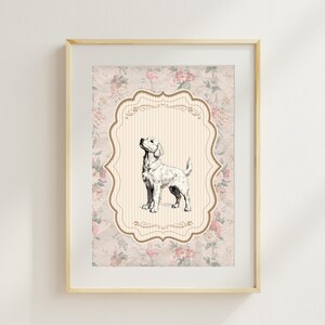 Dog Vintage Print Nursery Dog Wall Art Golden Retriever Vintage Floral Dog Art for Nursery Room Wall Art Printable Gift for Dog Lover