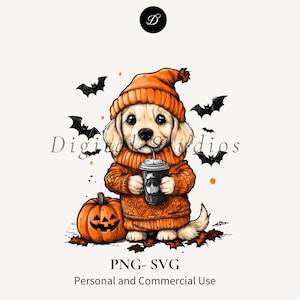 Golden Retriever Halloween schattige Ghost Dog Svg Halloween Png hond Clipart Halloween Ghost Dog Png voor hondenliefhebber cadeau schattige hond Ghost Png