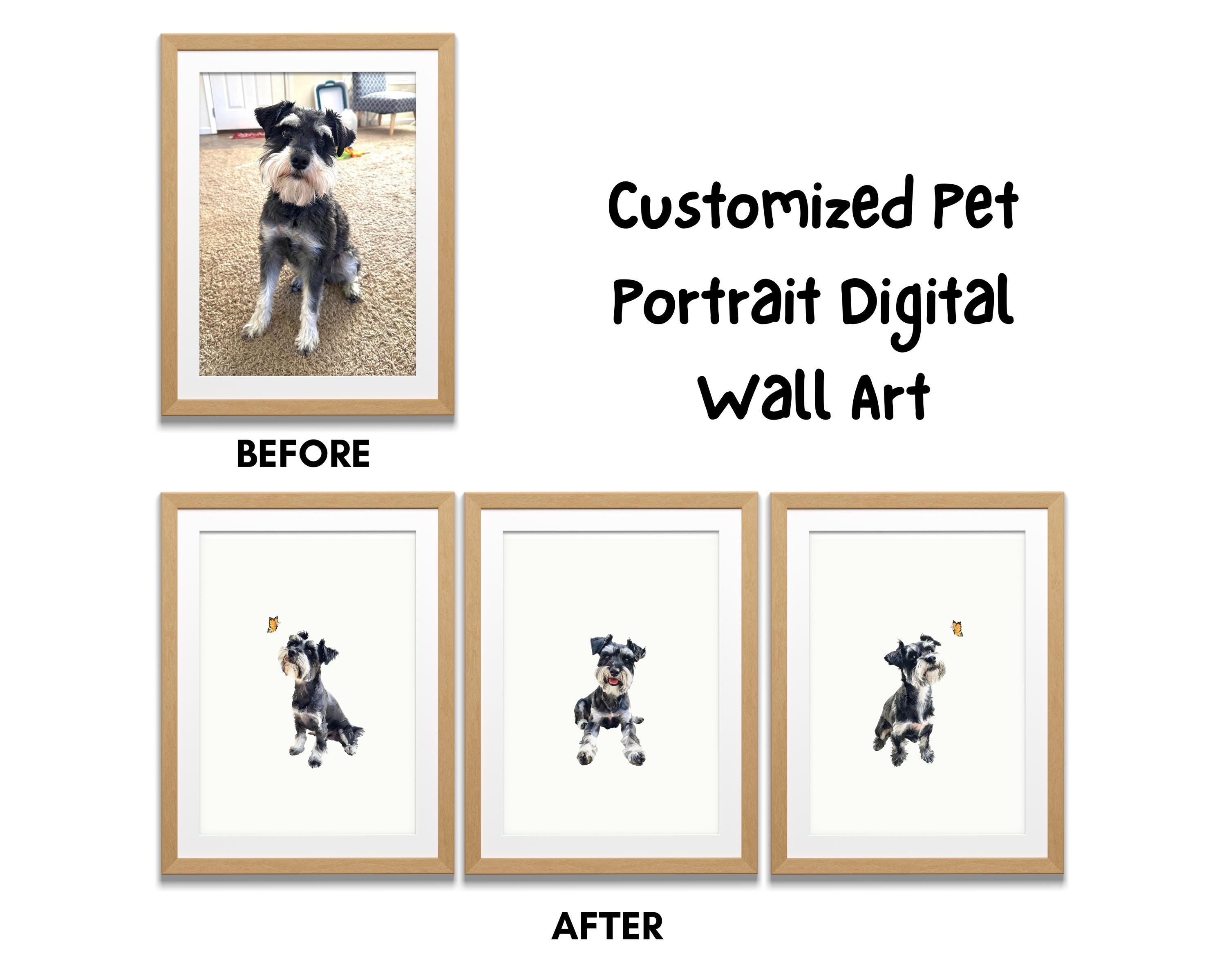 Conjunto de impressão de retrato de filhote personalizado: arte de parede para berçário de cães (download digital)
