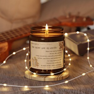 Romantic Soy Candle 9oz - &quot;The Light She Reads By,&quot; Gift for her, Cozy Home Decor, Unique Gift for Book Lovers, Relaxation Candle