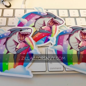 Adesivo - Rainbow Shark 2,5 polegadas