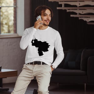 Langarm Venezuela Map Sweatshirt - Ästhetische Grafik Benutzerdefinierte Sweatshirt - Vintage-Kleidung Bester Freund Geschenk Einzigartiges gemütliches Kleid