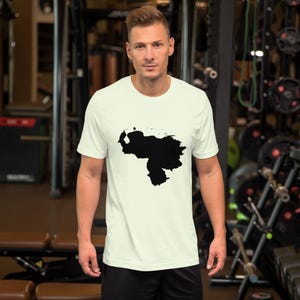 Personalisiertes Unisex Kurzarm-T-Shirt - Venezuela Karte Vintage Kleidung - Bester Freund Geschenk Athletisch Fitness Trendy Baumwoll T-Shirt