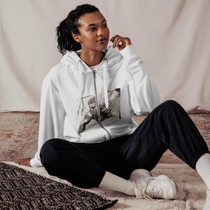 Custom Graphic Zip Hoodie: Unisex Recycled Polyester Sweatshirt