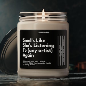 Personalized Music Candle Gift, Custom Song & Artist Candle, Funny Gift for Music Lovers, Personalized Best Friend Gifts