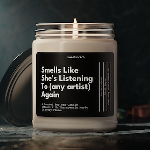 Personalized Music Candle Gift, Custom Song & Artist Candle, Funny Gift for Music Lovers, Personalized Best Friend Gifts